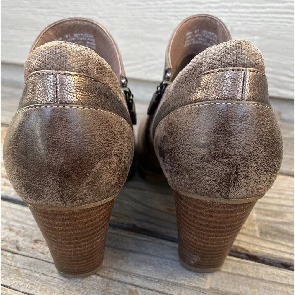 Dansko Marcia Women's 41 US 10.5-11 Brown Leather Ankle Booties Heeled